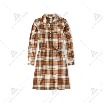 The Children's Place Women's Fall Plaid Long Sleeve Dress